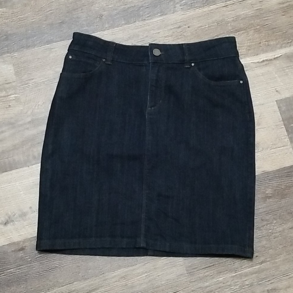 Ann Taylor Denim Navy Skirt